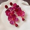 Fashion Zircon Vintage Temperament Red Flower Dangle Earrings For Women Female Gifts Sweet Design Ear Accessories Hot Selling
