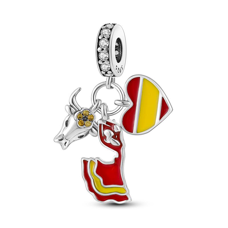Copper Love Football Cup Charms Bead Family Travel Beer Sport Pendants Fit Bangle Bracelet Necklace Jewelry