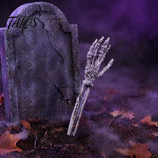 Weather Resistant Decorations Realistic Skeleton Stake, Spooky Halloween Skull Hand Yard Waterproof Haunted House Decor Sign for Outdoor Garden