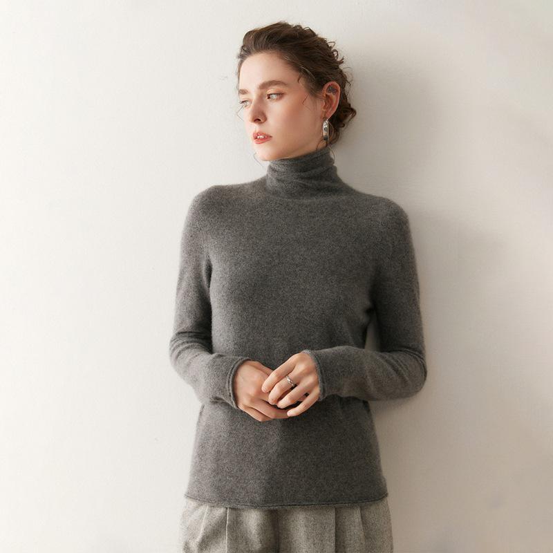 Women's New Style Cashmere High Neck Knit Top - Soft, Comfortable, Loose Fit Inner Layer Sweater for Autumn/Winter.