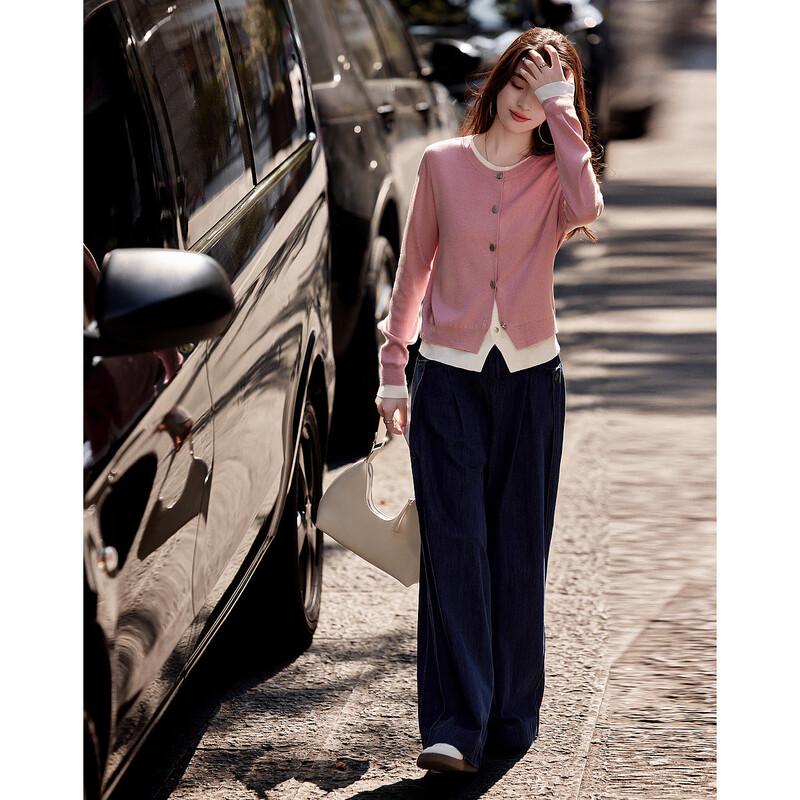 Demana Women's Faux Layered Color-Block Knit Sweater