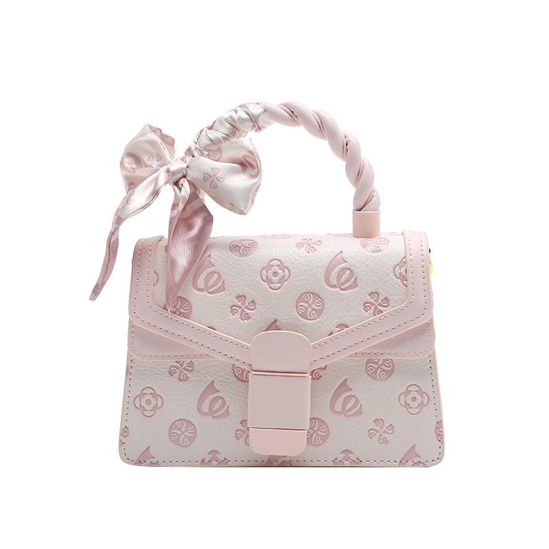 Pink High-end Handbag New Commuter Embossed Small Square Bag for Women