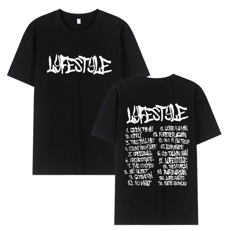 2025 Summer Rapper Yeat Lyfestyle Music Album Men Women Hip Hop 100% Pure Cotton Printed T-shirt Retro High Quality Fashion Tees S