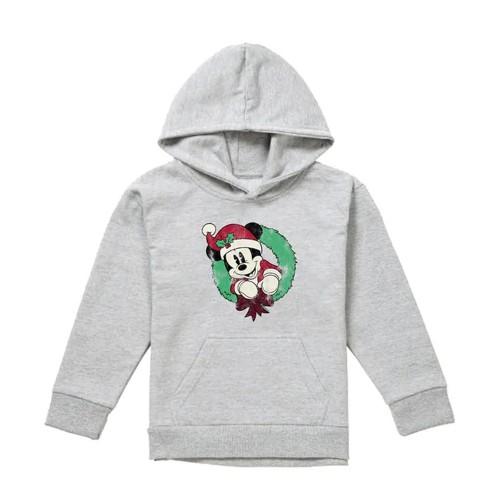 Disney Childrens/Kids Mickey Mouse Wreath Heather Christmas Hoodie