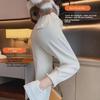 Women's White Chenille Sweatpants with Velvet Lining - Autumn/Winter 2024 Harem-Style Carrot Fit