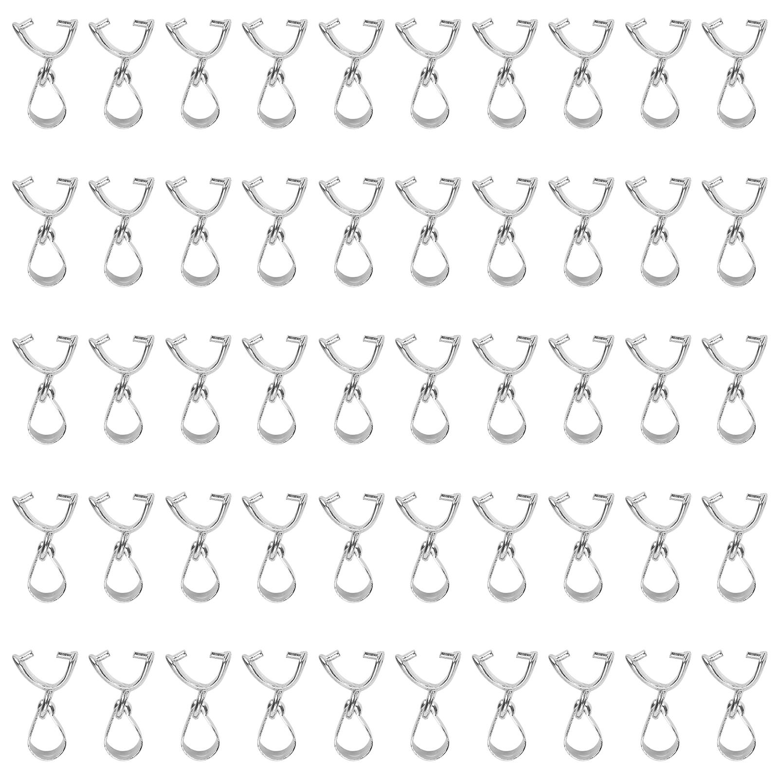

50Pcs Pendant Buckle Connector Pinch DIY Making Charm Connection Emerald Clip Craft Supplies