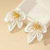 Simple Geometric Exaggerated Flower Metal Stud Earrings For Women Party Gift Holiday Fashion Jewelry