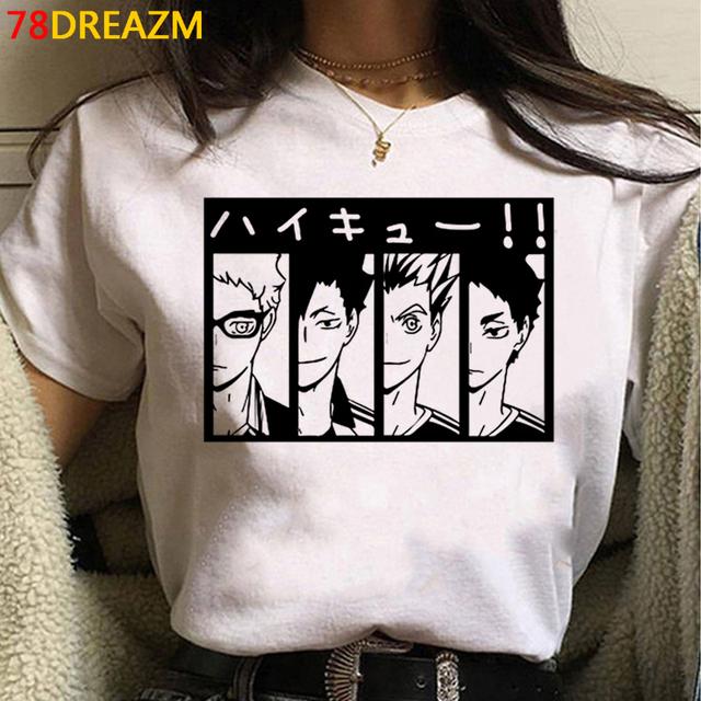 Oya Oya Haikyuu camiseta para hombre Kawaii japonés voleibol Anime Camisetas gráficas Kawaii Karasuno dibujos animados Unisex Harajuku camisa masculina