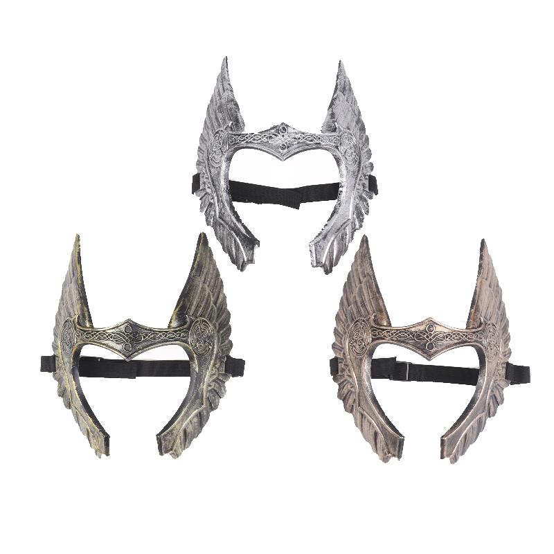 Viking Style Half-Face Mask Plastic Anime Mask Helmet Cosplay Masks Halloween Costume Accessories Party Props