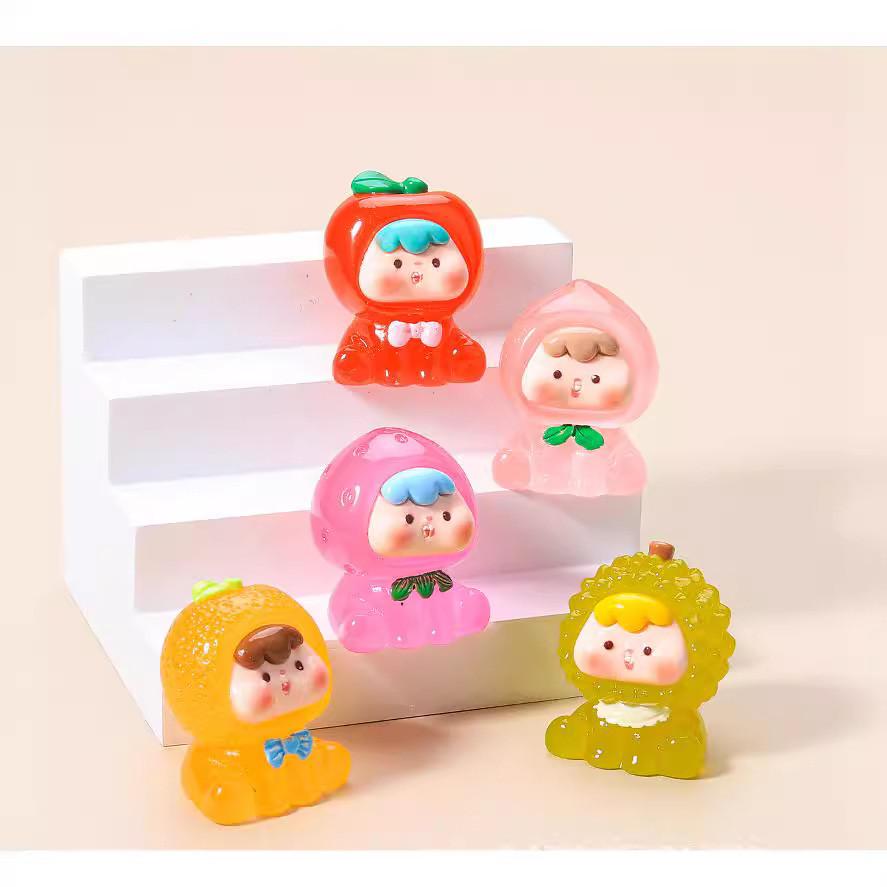 Blind Glowing Fruit Bag Peach Durian Orange Strawberry Apple Decoration Toy