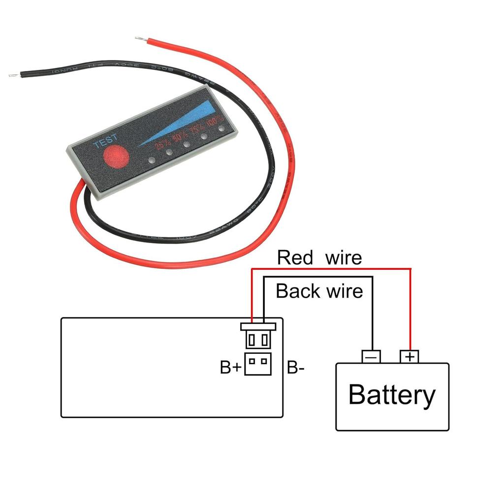 MECCANIXITY 3PCS Battery Meter Monitor, 11.1-12.6V Level Indicator Module Battery Power Tester, LED Digital Display Back Cover for Car, Marine, RV,