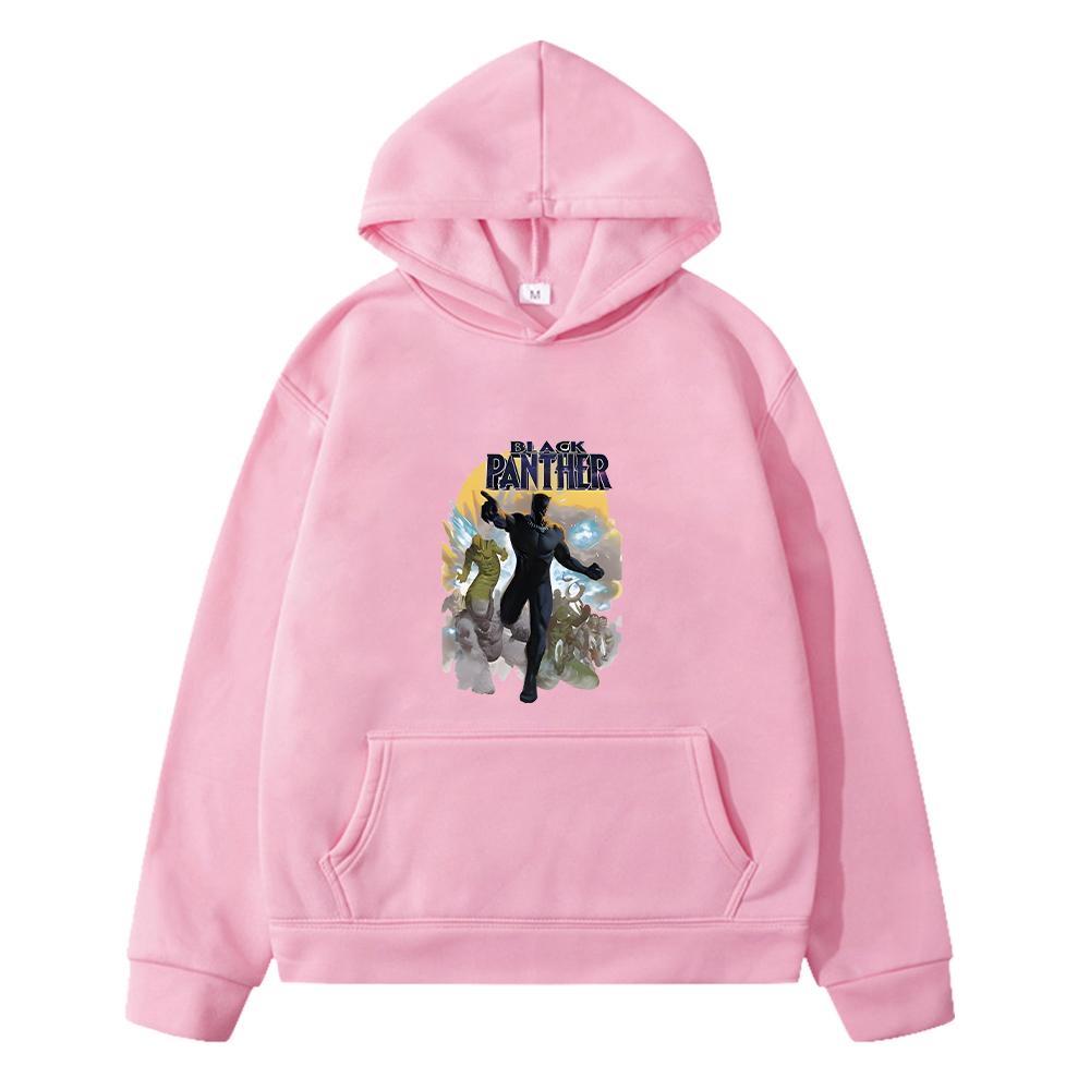 

Графическое аниме худи «Чёрная пантера», портрет головы, милый повседневный свитшот, куртка каваи, пуловер y2k, детская одежда для девочек 130 розовый
