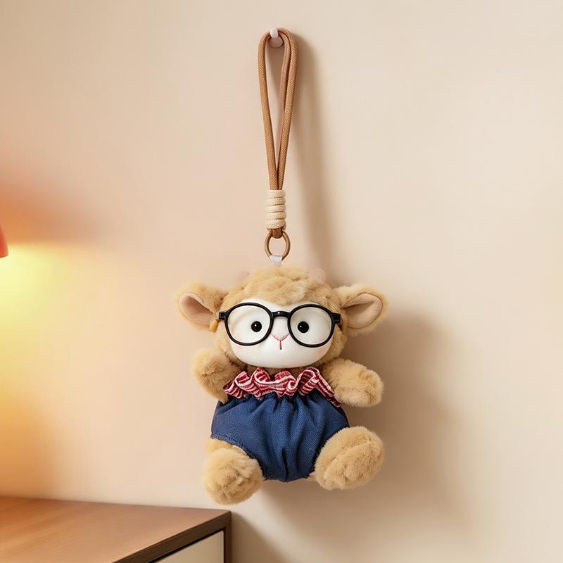 Baa Baa Sheep Aromatherapy Pendant: Cute Fluffy Sheep Plush Toy Backpack Ornament 15cm коричневый