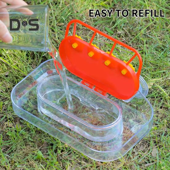 Kolibri-Futterspender für Fenster, starker Saugnapf, Kolibri-Futterspender mit 4 Futteröffnungen, Wasserstation für Vögel aus Kunststoff