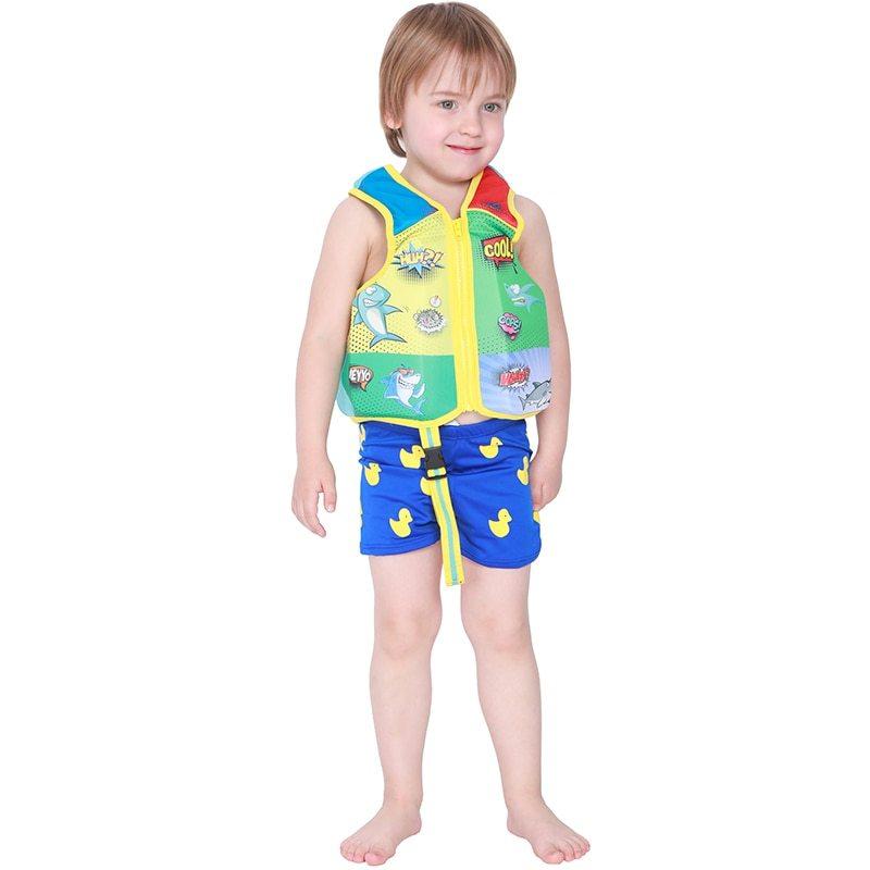 Letnie dziecięce kamizelki ratunkowe bez rękawów do pływania dla dzieci Chłopcy dziewczęta Regulowane kamizelki ratunkowe Cartoon Balanced Flotation Swimsuit