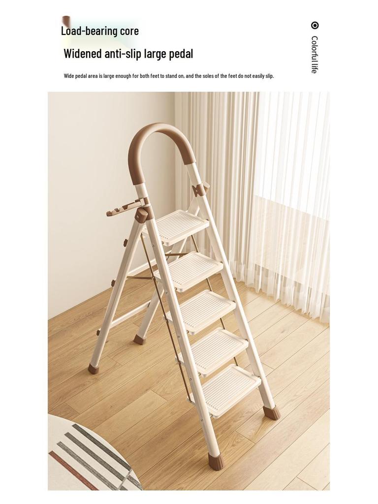 Portable Lightweight A-Frame Household Folding Ladder - Multifunctional & Compact Design