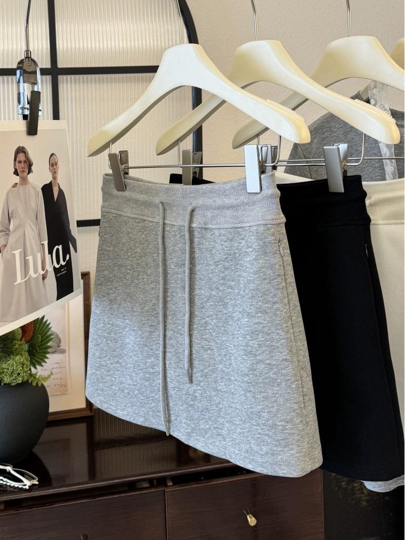 

Petite High-Waist Casual Midi Drawstring Skirt for Women – Versatile Bodycon Style Extra Large серый