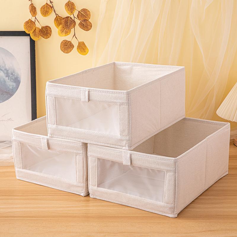 3 Stück/1 Stück Sichtfenster Schubladenstil Kleideraufbewahrungsbox, Büroaufbewahrungsbox, Dokumentenaufbewahrungsbox, Faltbare Organisationsbox