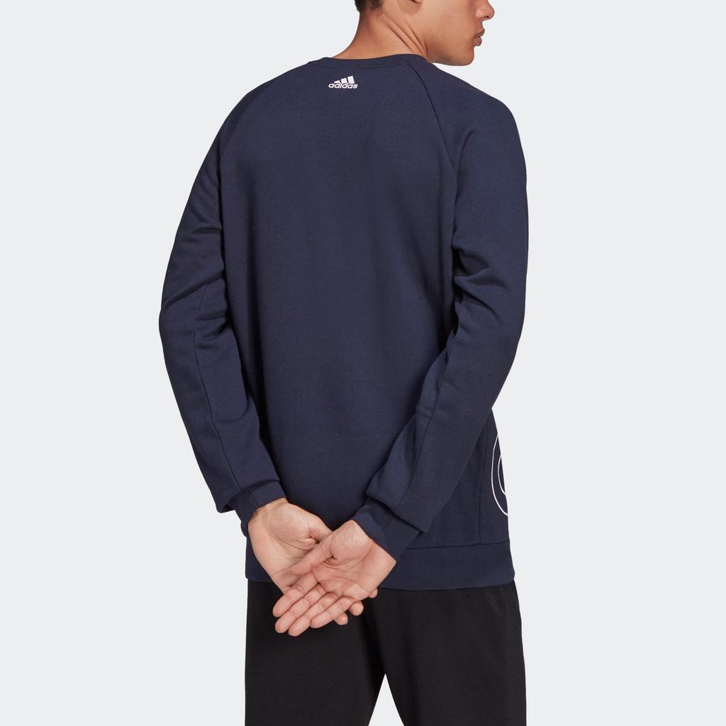 Adidas Sweatshirts Men's Navy Blue Crew Neck Moderate Regular HB5086