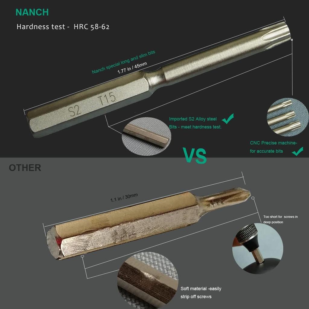 Nanch Precision Screwdriver 22 in 1 S2 Tools Set,