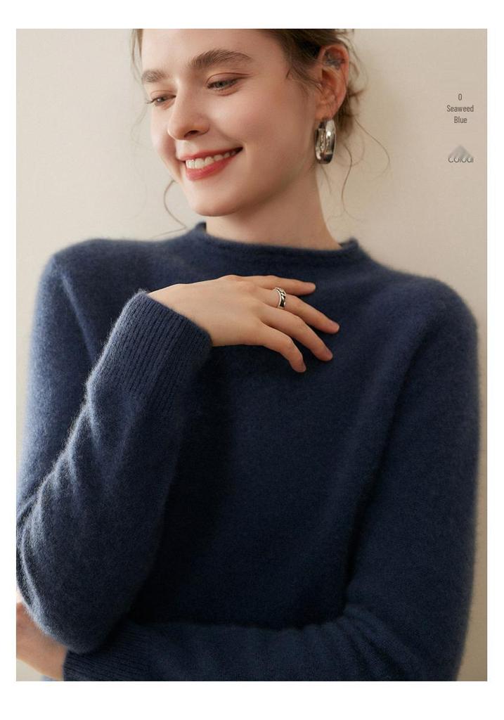 2025 Autumn/Winter Women's High Neck 100% Pure Cashmere Soft Knit Sweater - Thick, Skin-Friendly Inner Layer.