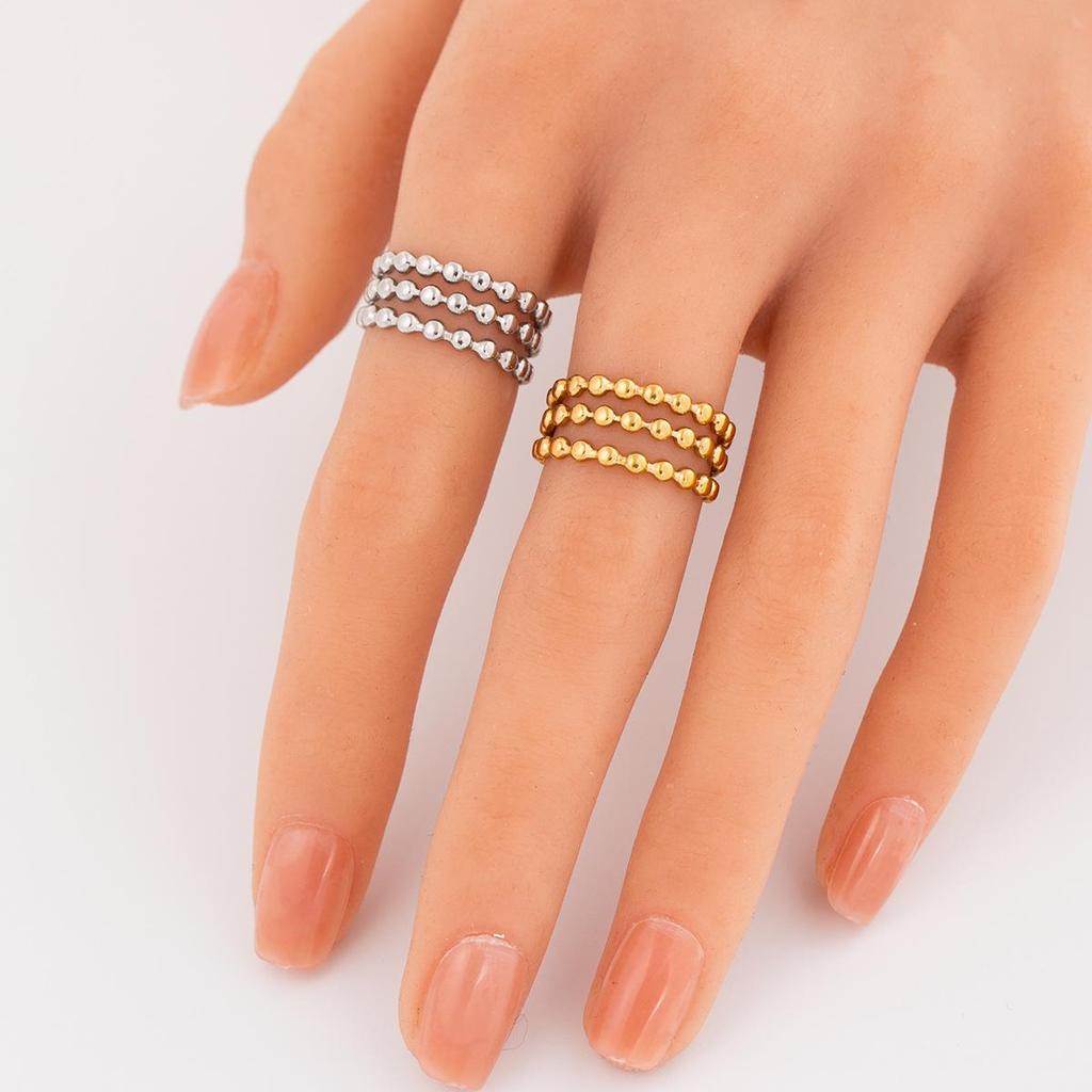 Stackable Titanium Steel Colorfast Geometric Open Ring