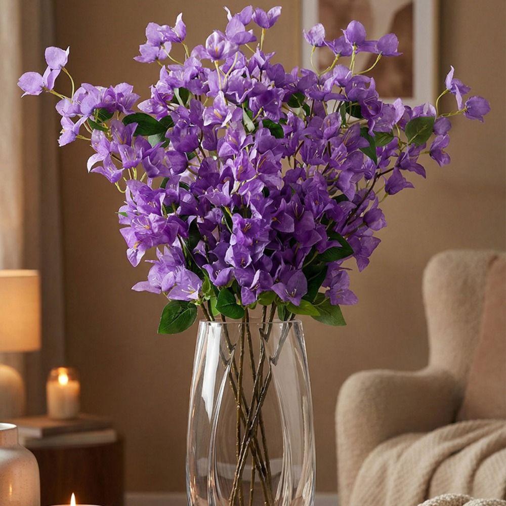 5Pcs Silk Flower Silk Fake Flower Realistic Blooms DIY Simulation Flower Flexible Lifelike Artificial Flower Branch