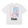 23SS cross-border European and American tide brand RHUDE micro-standard track letter printing short-sleeved t-shirt men's and women's high street 