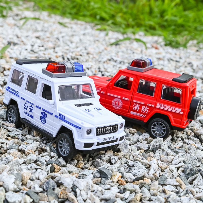 Children's Inertia Police Car Toy Boy Simulation Off-road Drop-resistant Fire Car Model Gift