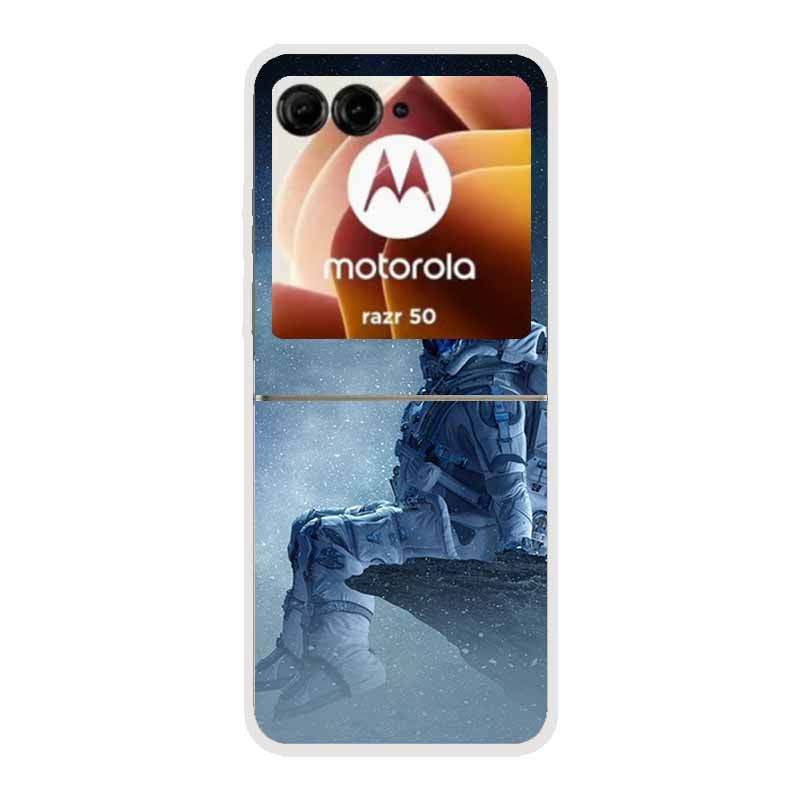 For Moto Razr 50 Case Clear Plastic Hard Painted Space Transparent Phone Covers for Motorola Razr 60 50 Coque Razr 2024 PC Cases