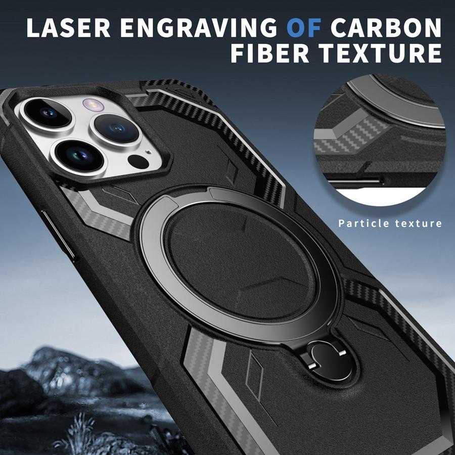 Armor Phone Case for iPhone 16 15 14 13 12 11 Samsung S25 S24 S23 S22 Google Pixel 9 Pro Ring Stand Holder Case Cover Suitable for Wireless Charging