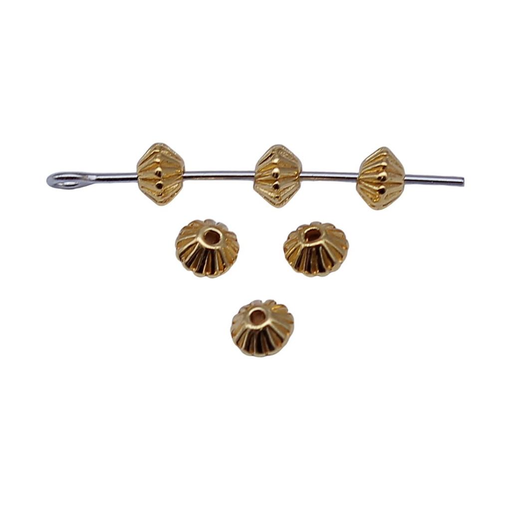 Multi Color Flower Edge Spacer Beads Metal Charms For Jewelry Making Accessories