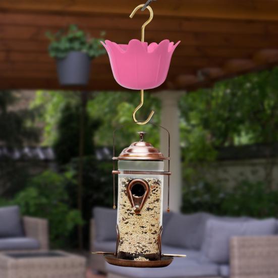 1 Set Vogelfutterhaken, sichtbarer Wasserstand gegen Ameisen, Kunststoff auf den Kopf gestellt, Regenschirmform, Wasserfutterhaken für den täglichen Gebrauch