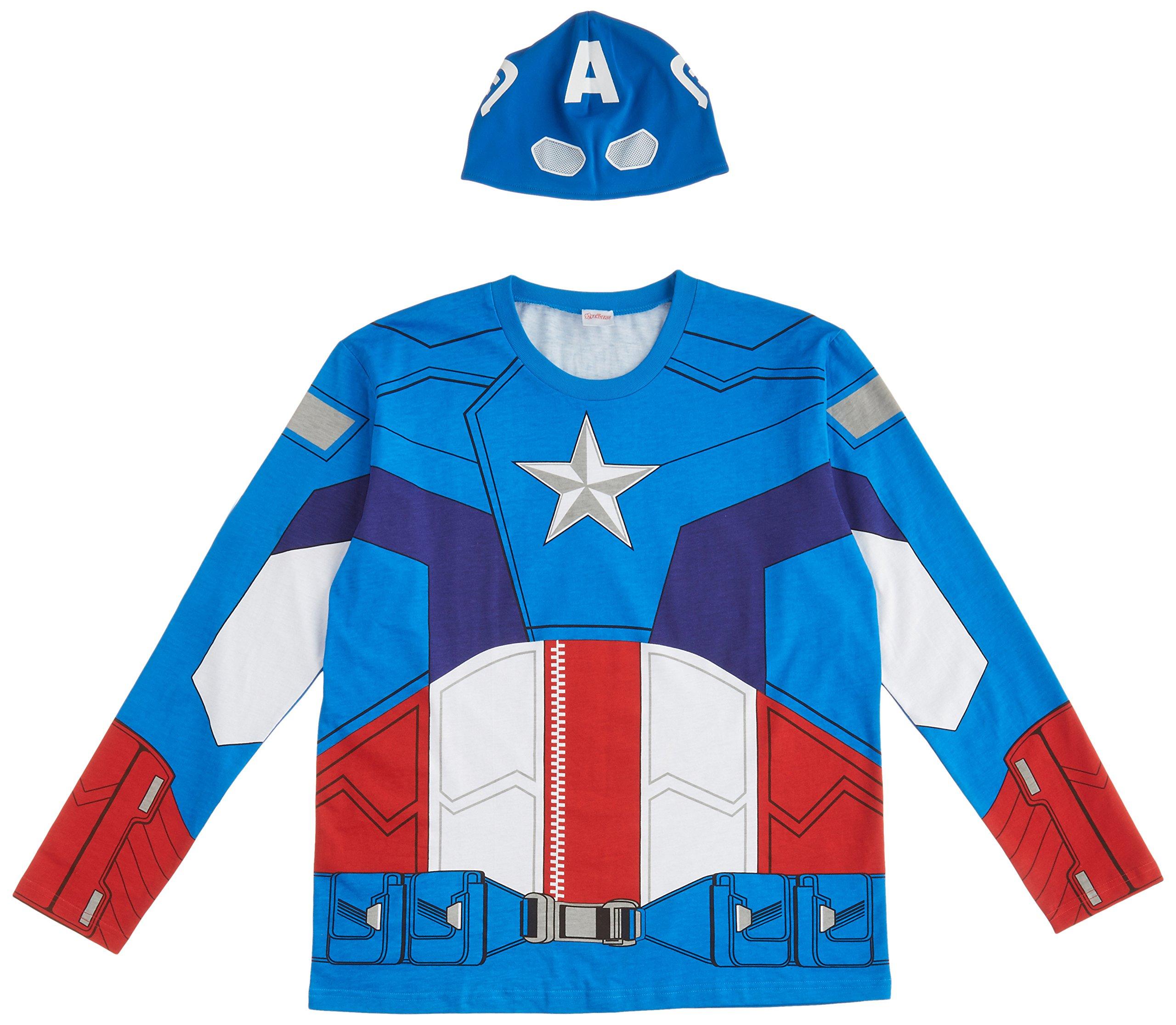 

Костюм Marvel Капитан Америка с длинным рукавом для одного размера подходит всем футболка мужская,