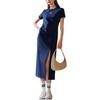 FILA Original Split Goddess Skirt III Fashion Simple Classic Retro Elegant Relaxed Casual Versatile Comfortable Short Sleeve Dress F51W629304FDB