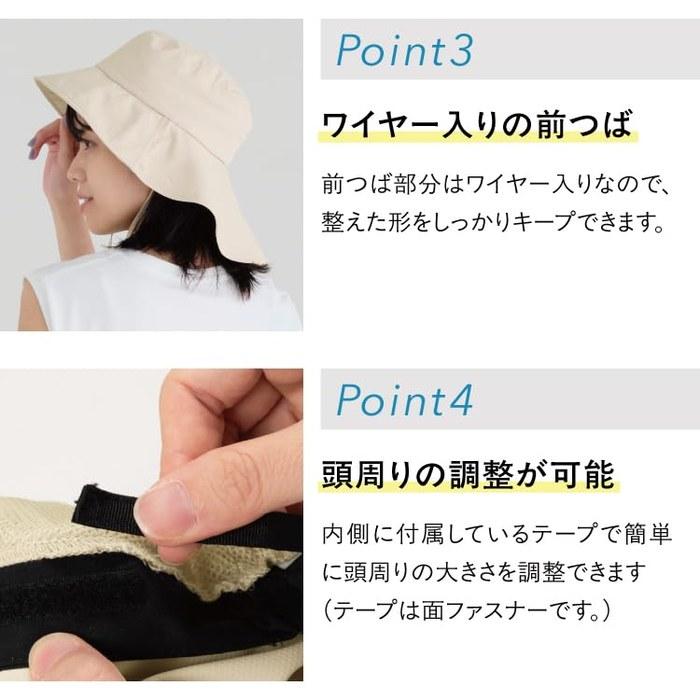 WbyWpc. Wearable Parasol Compact Airy Hat Heat Shield, 100% UV Cut, W213-001-103, Black