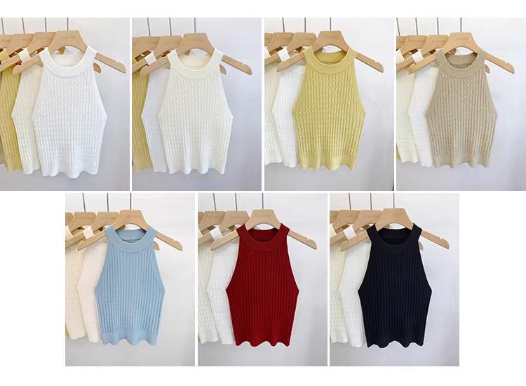 Women's Slim Fit Knitted Halter Top Camisole - Summer 2025 Sleeveless Vest