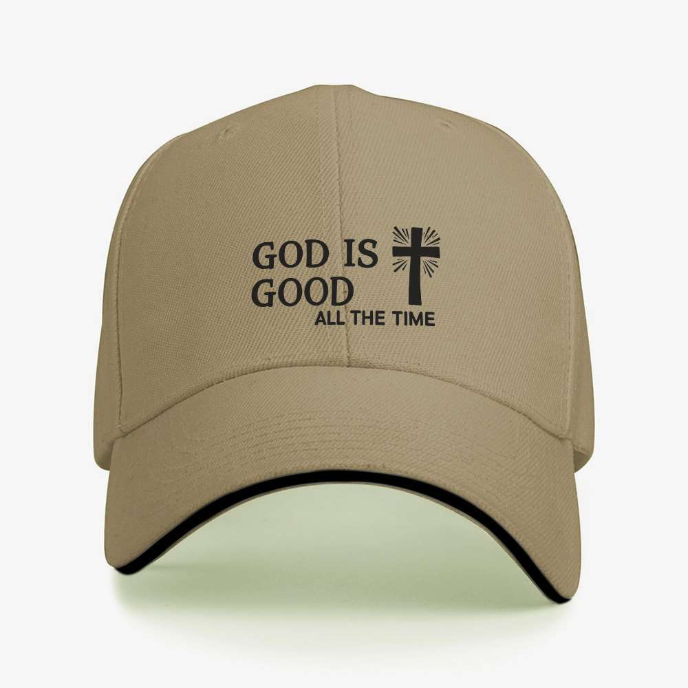 God Is Good All The Time Cross Baseball Cap Adjustable Polyester Unisex Casual Sports Hat