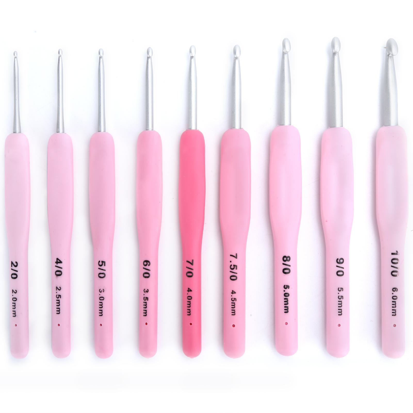 

Набор из 9 предметов для вязания крючком, розовая мягкая ручка, сделай сам, ручной работы, свитер, инструмент, аксессуары для вязания