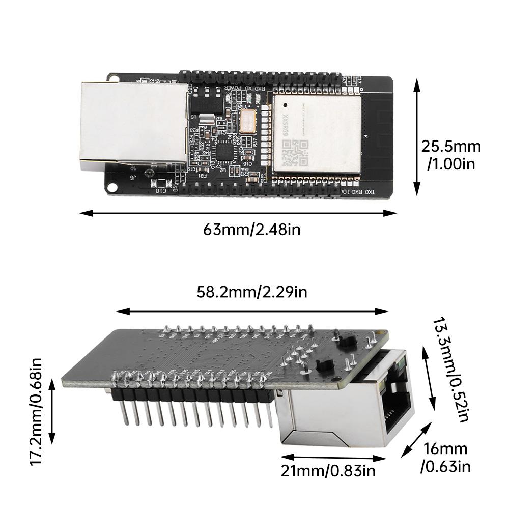 Placa de desarrollo inalámbrica WiFi Bluetooth WT32-ETH01 Módulo serie a Ethernet integrado ESP32