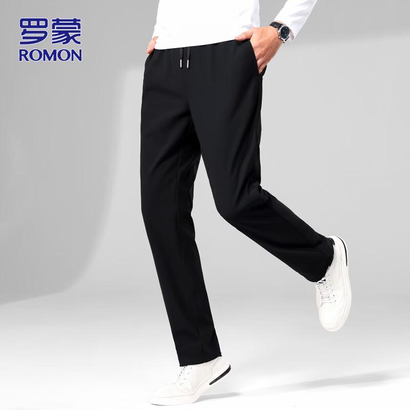 ROMON Men's Business Casual Straight-Fit Pants