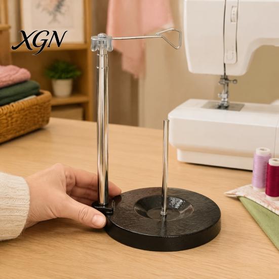 Large Spool Holder Thread for Sewing Machine, Adjustable Capacity Stand Stand, Universal Metal with Anti-Tangle Guide Heavy Duty