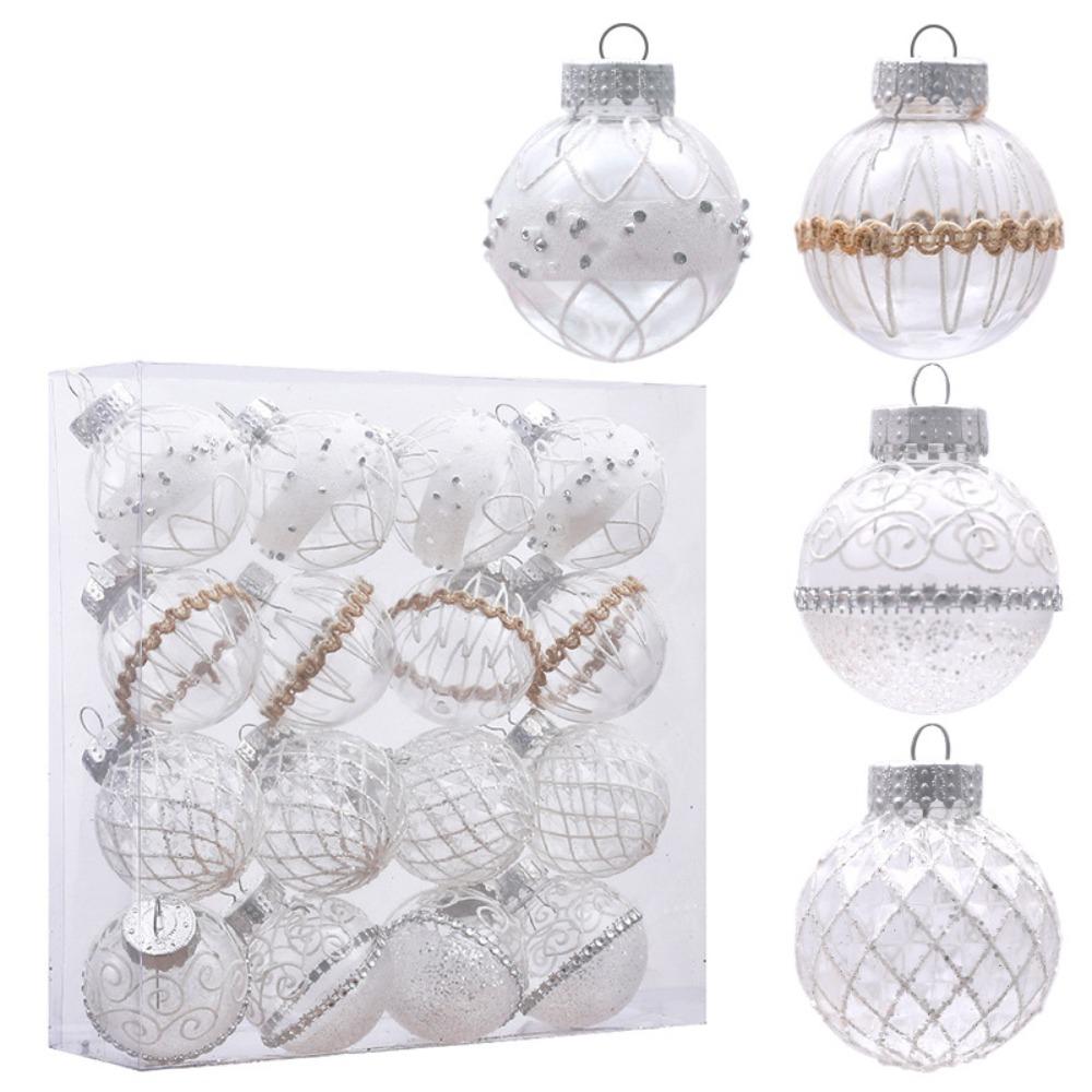 16pcs Plastic Christmas Ball Shatterproof Xmas Tree Hanging Ornament Christmas Spheres Pendant  Xmas