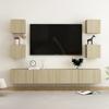 Vidaxl 6-Cz. TV-Schrank-Set, Sonoma-Eiche, Spanplatte