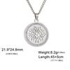 Tree of Life Clear Zircon Round Pendant Necklace Women Stainless Steel Gold Color Neck Chains Luxury Jewelry Wedding Gift