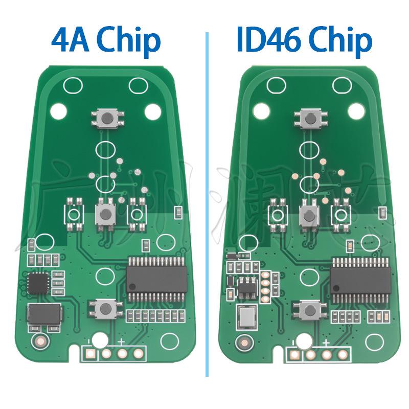 Compatible for Peugeot Citroen DS 3-Button Smart Key 433MHz 4A/46 Chip VA2/HU83 Remote