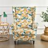 Wing Chair Slipcover Stretch Spandex Armchair Cover Relax Sofa Covers With Seat Cushion Covers Footstool Cover Floral Printed