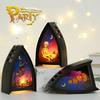 Nueva lámpara eléctrica retro LED de decoración de Halloween con luz nocturna para decoración de Halloween, adornos para fiestas en el hogar, colgante de linterna de plástico
