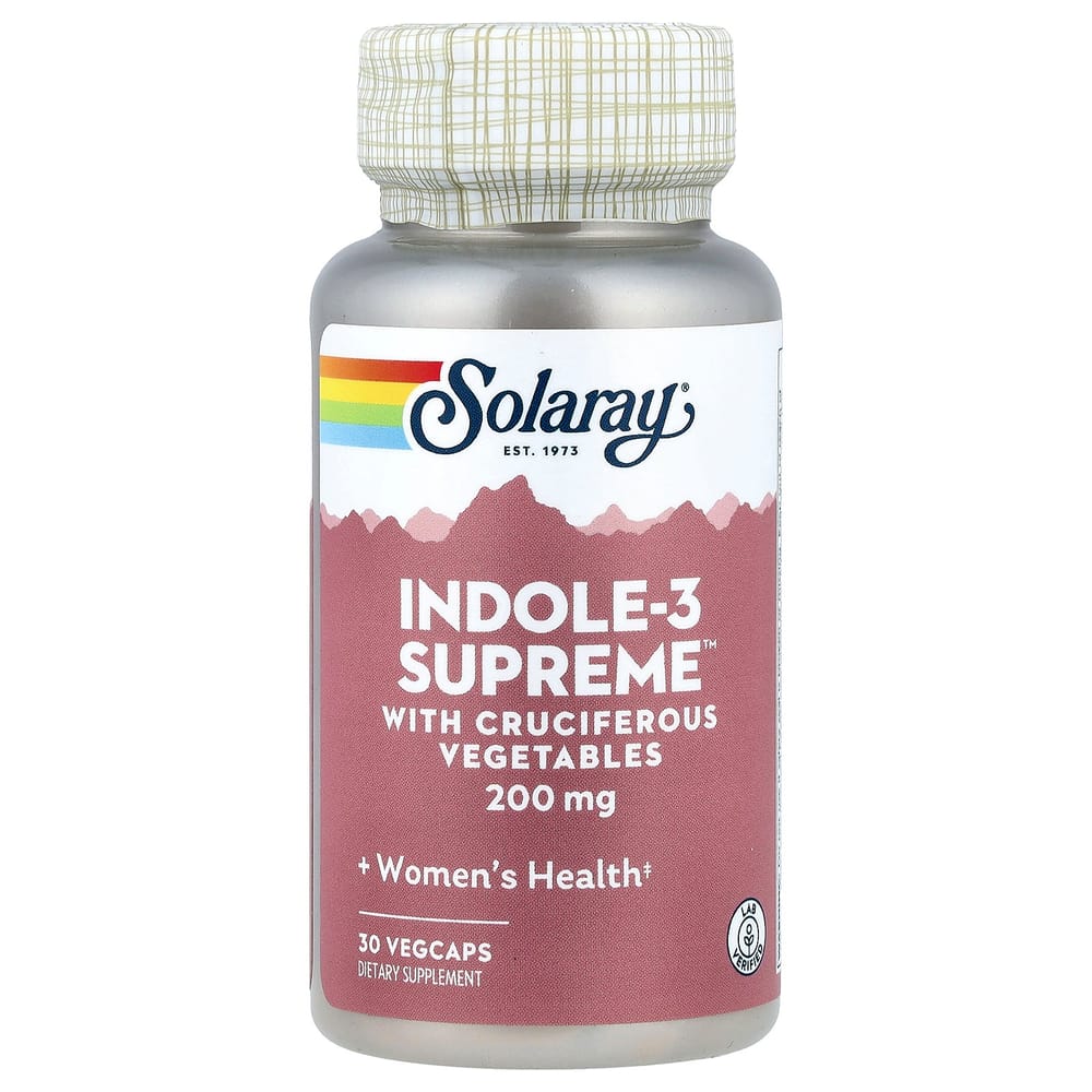 

Solaray Indole-3 Supreme 200mg Veggie Capsules, 30 Count 30 pcs - 1 ea