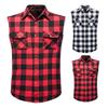 Reversklepzakken Enkele Rij Knopen Heren Zomer Shirt Geruit Print Mouwloos Shirt